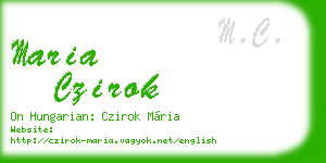 maria czirok business card